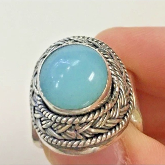 Jewelry - Sterling Silver Blue Jasper Chalcedony Ring
